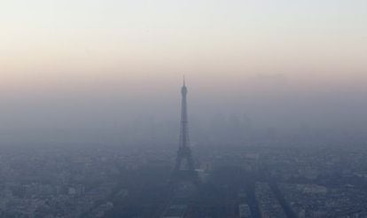 Poluição em Paris, na semana passada.