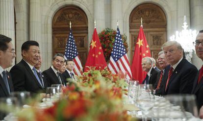 Xi e Trump, no encontro bilateral.
