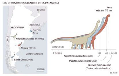 Os dinossauros gigantes da Patagônia. / EL PAÍS