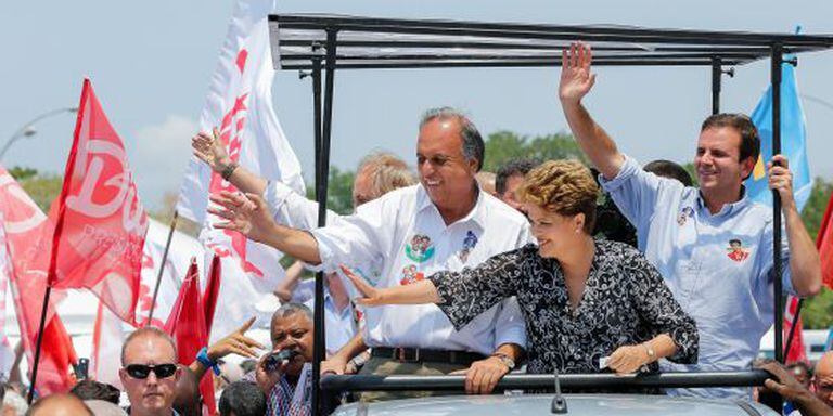 Dilma e Pezão em campanha pelo Rio.