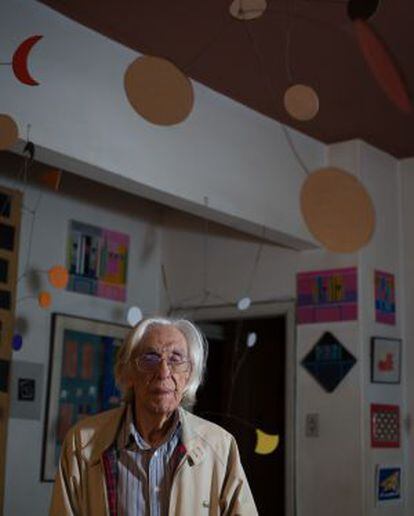 Ferreira Gullar na sua casa em Copacabana, no Rio.