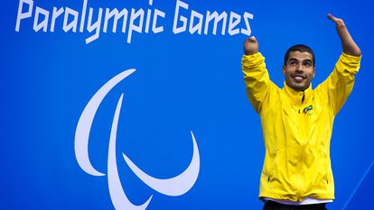 Daniel Dias na Paralimpíada de Londres, em 2012, quando ganhou seis medalhas de ouro.