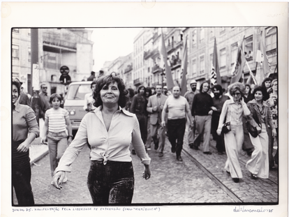 La artista portuguesa en una manifestación por la libertad de expresión en 1975.