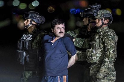 Joaquín Guzmán Loera, El Chapo, preso em janeiro de 2016.