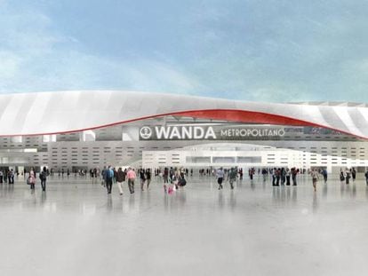 Imagem virtual do Wanda Metropolitano, o novo estádio do Atlético de Madrid.