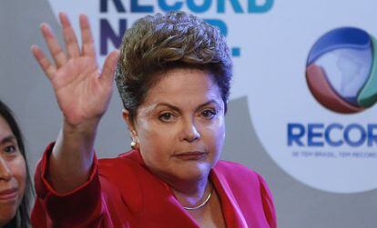 Dilma Rousseff no debate da TV Record, no domingo.