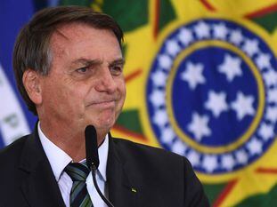 O presidente Jair Bolsonaro, em um evento no Palácio do Planalto, em Brasília, em 9 de fevereiro de 2021.