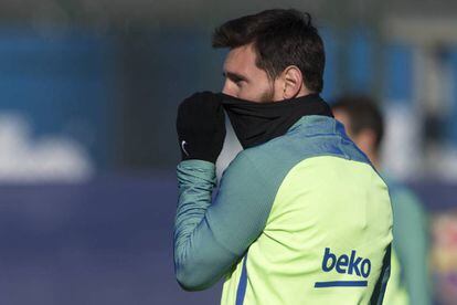 Leo Messi treina na última sexta.