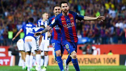 Messi marcou o primeiro e participou dos outros dois gols do Barça.