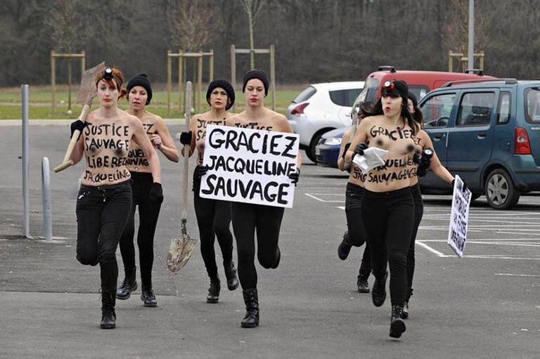 Ativistas do Femen exigem indulto a Jacqueline Sauvage em janeiro