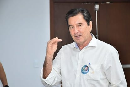 Maguito Vilela (MDB), eleito à Prefeitura de Goiânia durante ato de campanha em outubro.