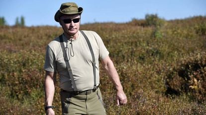 O presidente russo, Vladimir Putin, durante suas férias no sul da Sibéria, nesta semana.