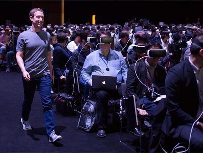 Mark Zuckerberg  durante o Congresso Mundial de Móveis de Barcelona