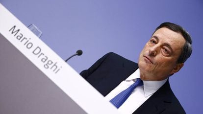 Mario Draghi, na coletiva de imprensa desta quinta-feira.