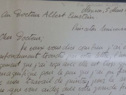 A carta enviada por Rivera a Einstein.
