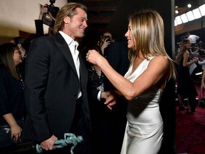 Brad Pitt e Jennifer Aniston, nos prêmios SAG.