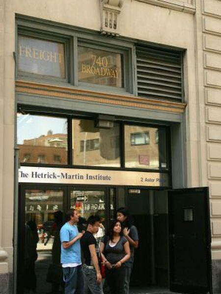Estudantes no instituto Harvey Milk, em Nova York.