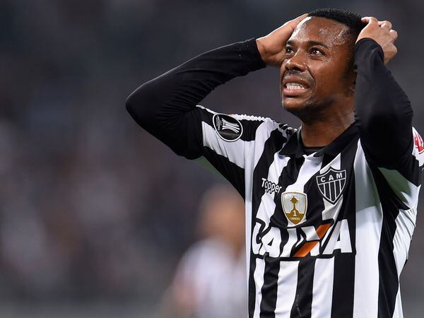 El futbolista brasileño Robinho, en 2017, con la camiseta del Atlético Mineiro.