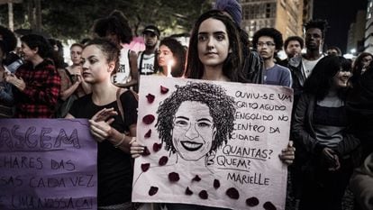 Manifestação em homenagem à vereadora Marielle Franco, em março deste ano.