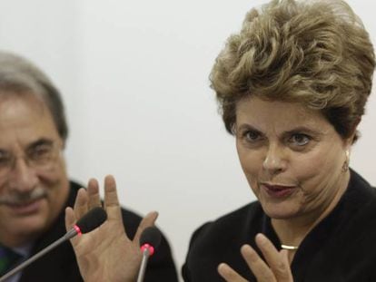 A ex-presidenta do Brasil, Dilma Rousseff, na manhã desta terça-feira em Sevilha (Espanha).