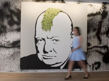 Churchill, visto por Banksy, em Londres.