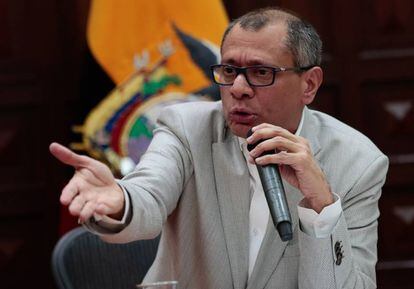 O vice-presidente de Equador, Jorge Glas, nesta sexta-feira.