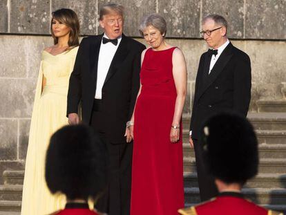 Melania e Donald Trump e Theresa e Philip May, nesta quinta-feira.