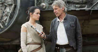 Harrison Ford numa cena de ‘Star Wars: O Despertar da Força’.