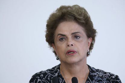 Dilma Rousseff nesta terça, no Palácio do Planalto.