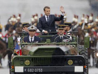 Emmanuel Macron, ao ser proclamado presidente da França, em 14 de maio de 2017.