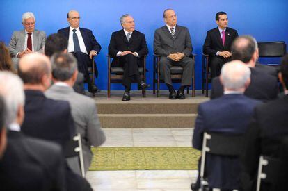 Temer na reunião com os empresários nesta quarta-feira.