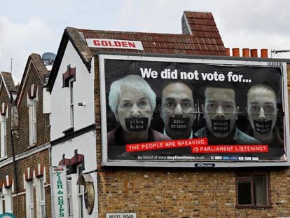 Propaganda anti-Brexit, em Londres. 