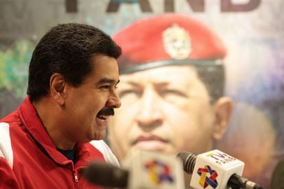 Maduro na apresentação do canal de televisão do Exército da Venezuela.