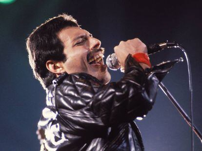 Freddie Mercury, em uma imagem de arquivo em um show.