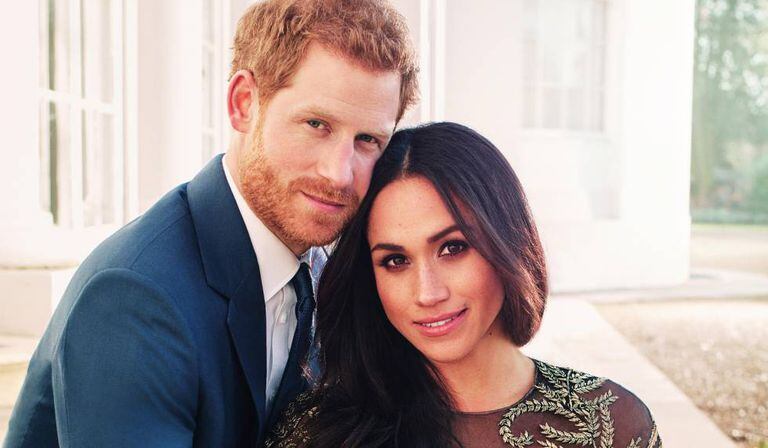 Retrato oficial de Harry da Inglaterra e Meghan Markle.