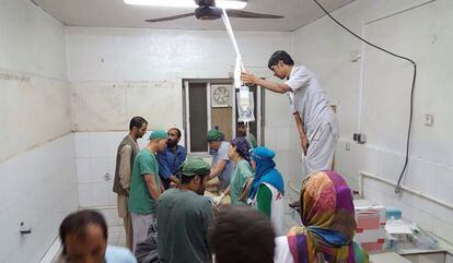 Parte do hospital da MSF que não foi atacada.