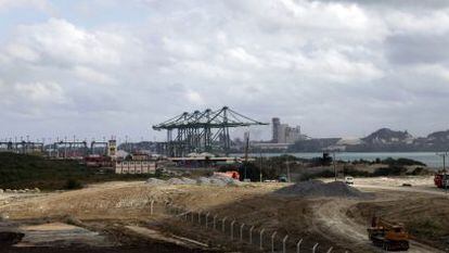 Vista das obras de ampliação do porto de Mariel.