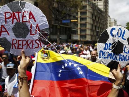 Protesto contra o governo em 24 de junho em Caracas.