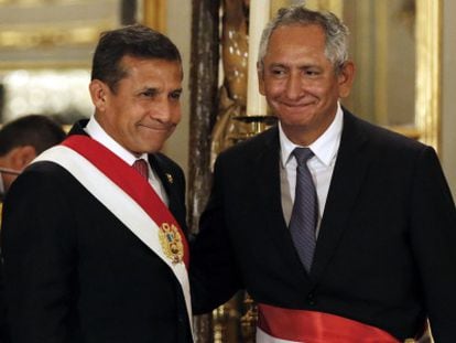 Humala e o primeiro-ministro peruano Rene Cornejo.