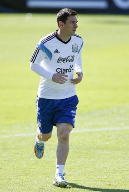 Messi, durante um treinamento.