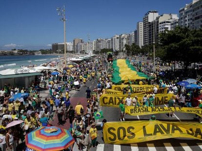 Manifestação no Rio de Janeiro neste domingo.