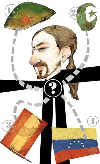 Pablo Iglesias, do Podemos, em ilustração de