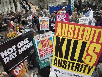 Protestos contra a austeridade em Londres esta semana.