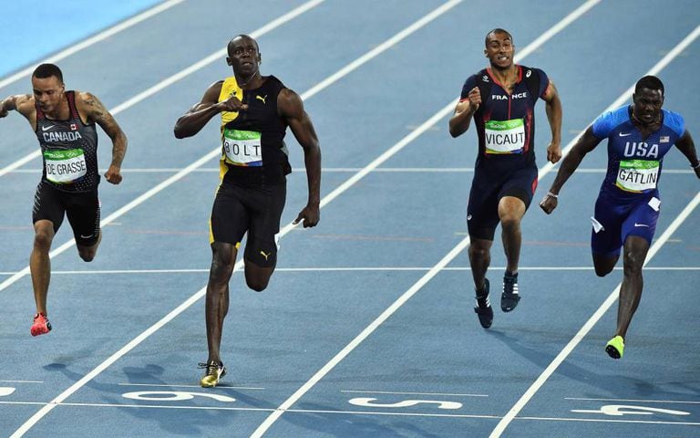 Bolt, no final dos 100m.