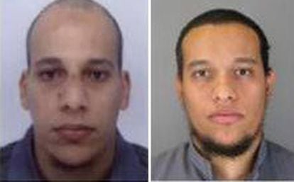 Irmãos Chérif e Said Kouachi em imagem divulgada pela polícia francesa.
