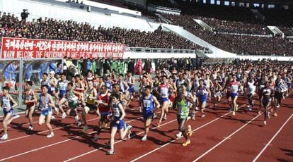 A maratona de Pyongyang em 2009.
