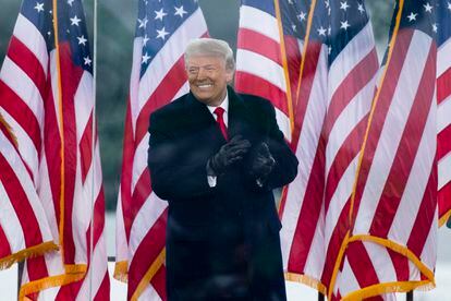 O ex-presidente Donald Trump em um comício perto da Casa Branca, em 6 de janeiro de 2021.