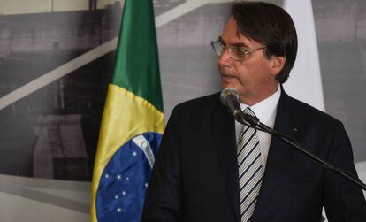 Jair Bolsonaro nesta terça-feira, em Itaipu (Paraguai).