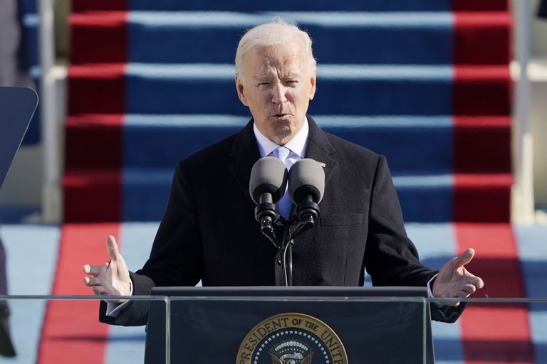 Joe Biden depois de tomar posse como presidente dos Estados Unidos, nesta quarta-feira, em Washington.