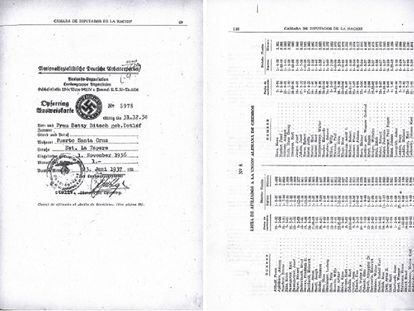 Capa da lista de nomes de 12.000 contribuintes da causa nazista na Argentina.